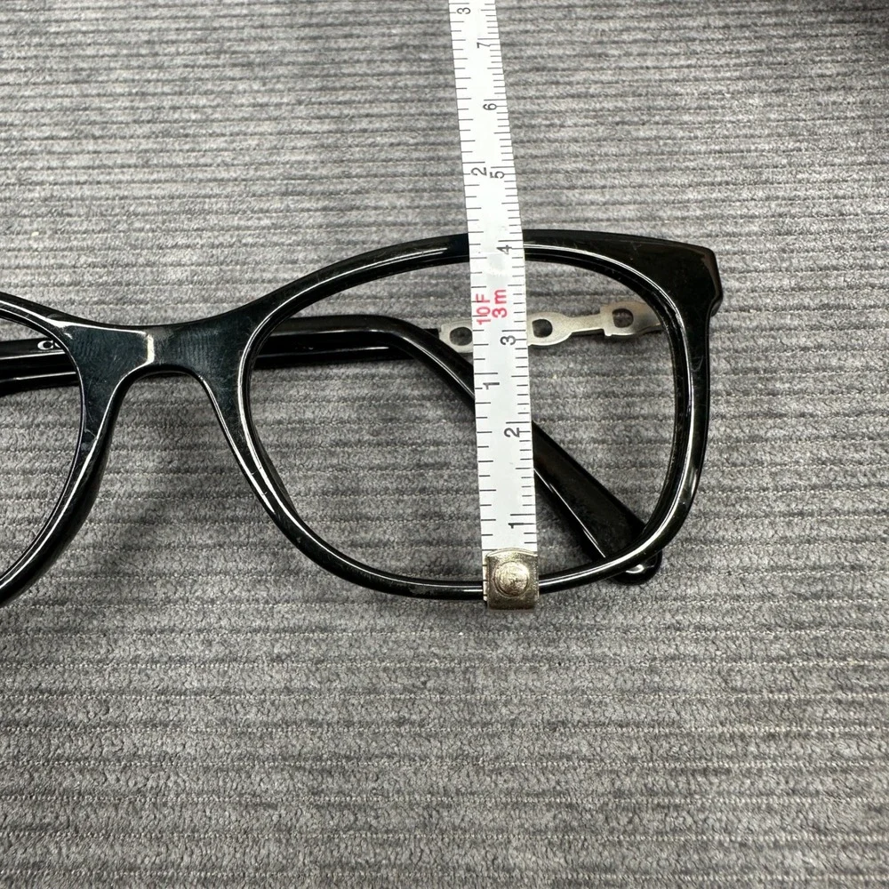 Coach HC 6127U Black Cat Eye Y2K Eyeglasses Silver Chain Link Frames 53-17-140